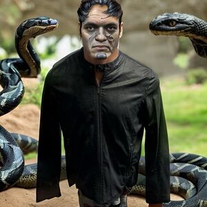 Structure faux-leather PU biker style jacket - good used condition